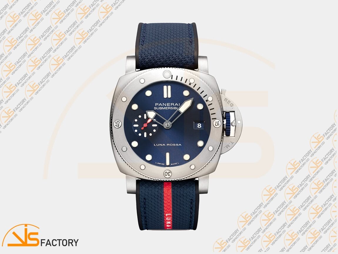 VS Factory Panerai Submersible PAM1391 Luna Rossa Blue Dial Blue Fabric Strap P.900 Movement - 图片 3