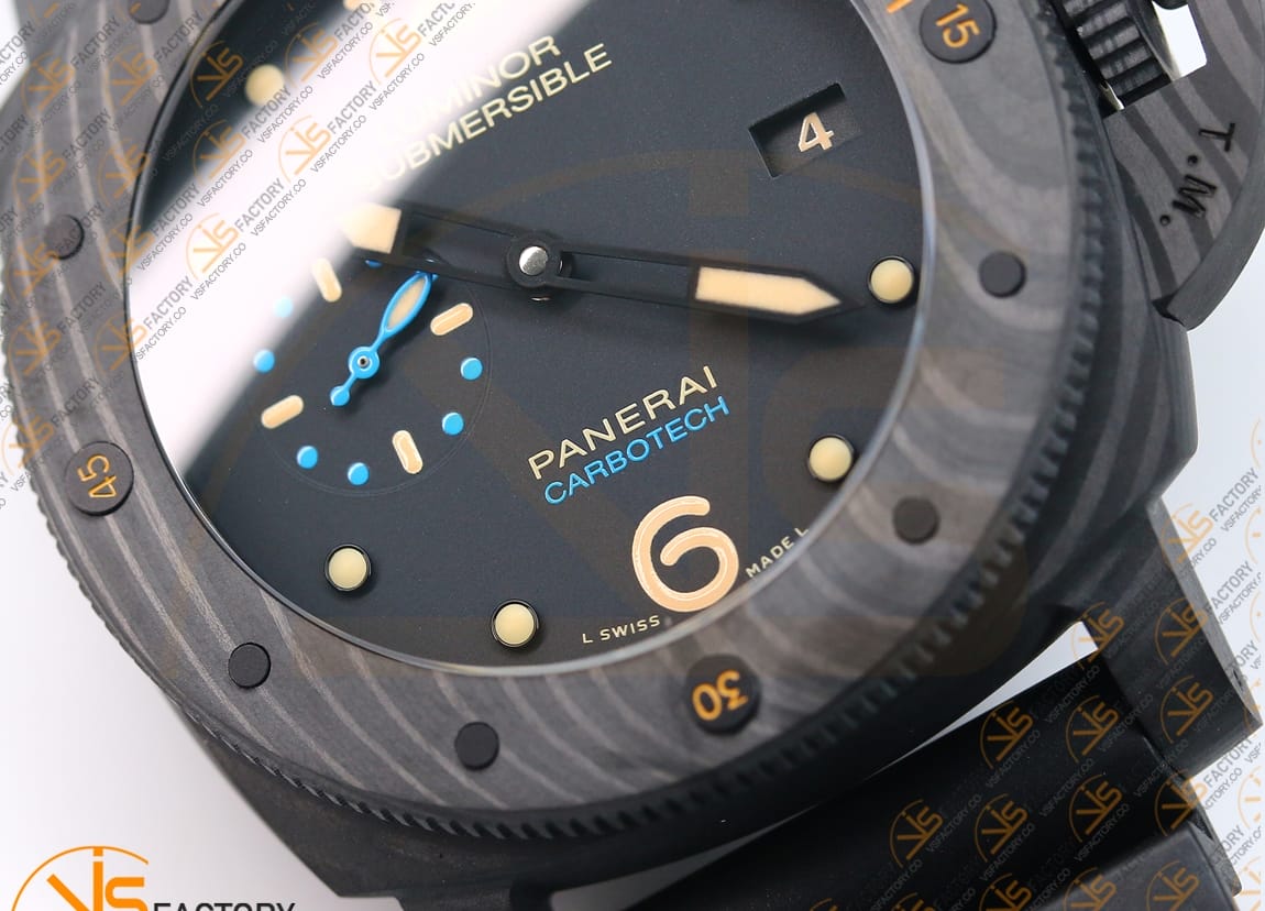 VS Factory Panerai Luminor Submersible PAM616 Black Dial Carbotech P.9000 Movement - 图片 9