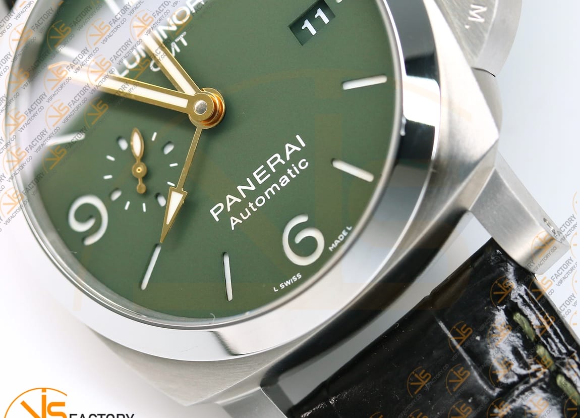VS Factory Panerai PAM1056 Luminor GMT Green Dial Steel Case P9011 Movement - 图片 9