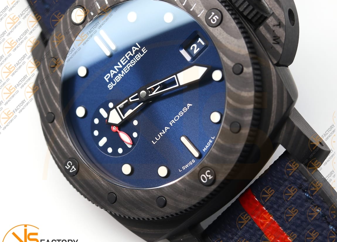 VS Factory Panerai Submersible PAM1563 Luna Rossa 42mm Blue Dial Blue Nylon P900 Movement - 图片 9