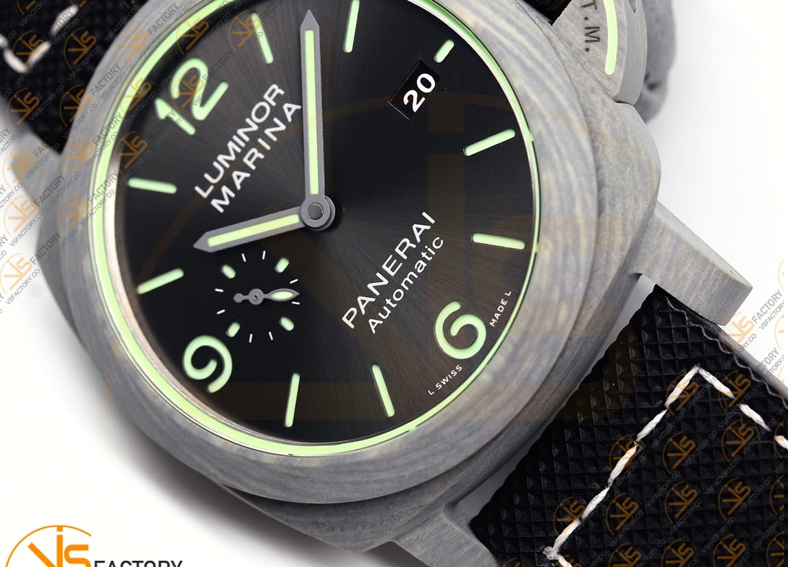 VS Factory Panerai Luminor Marina PAM1119 Blue Dial Forged Carbon Nylon P.9010 Movement - 图片 9