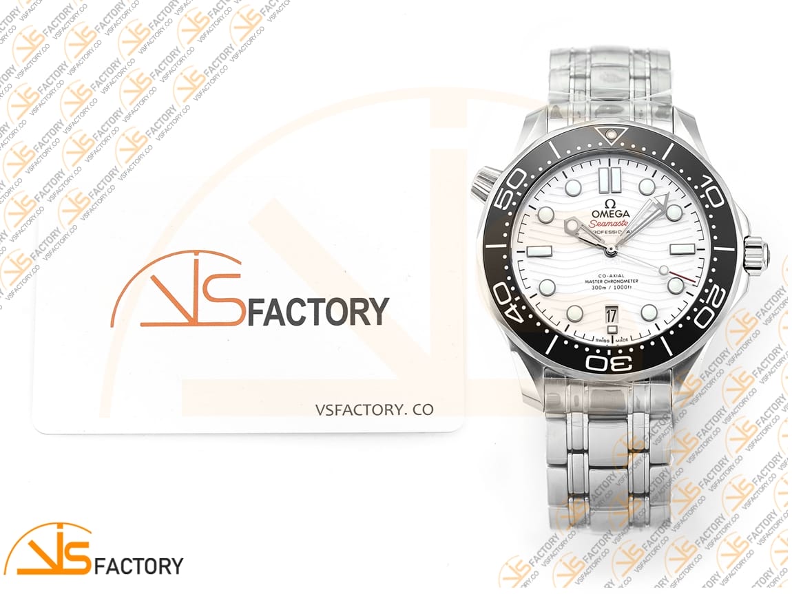 VS Factory Omega Seamaster Diver 300M Black Ceramic White Dial Steel Bracelet VS8800 Movement - 图片 2