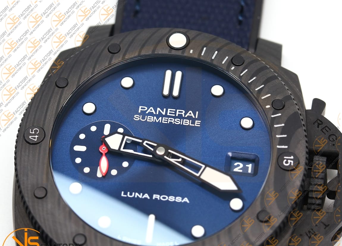VS Factory Panerai Submersible PAM1563 Luna Rossa 42mm Blue Dial Blue Nylon P900 Movement - 图片 8
