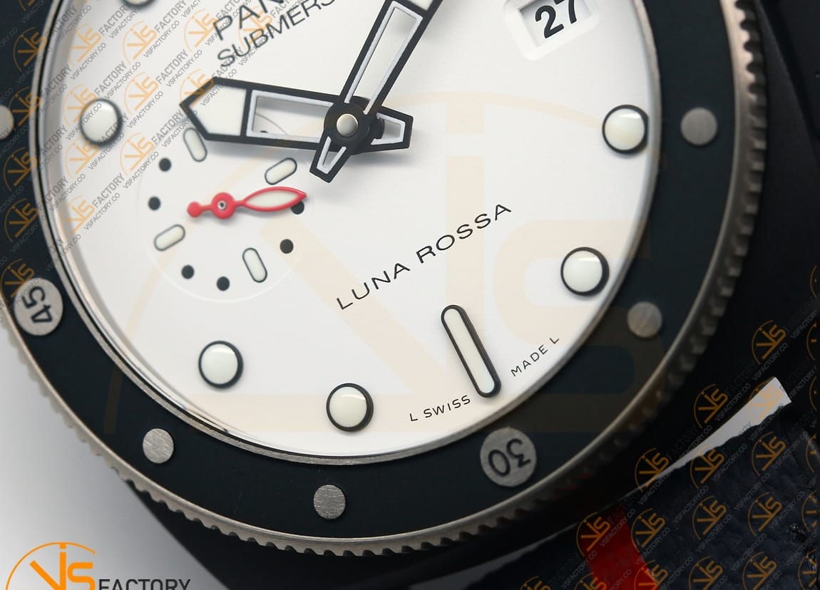 VS Factory Panerai Submersible PAM1543 White Dial Blue Nylon Rubber Strap P.900 Movement - 图片 8