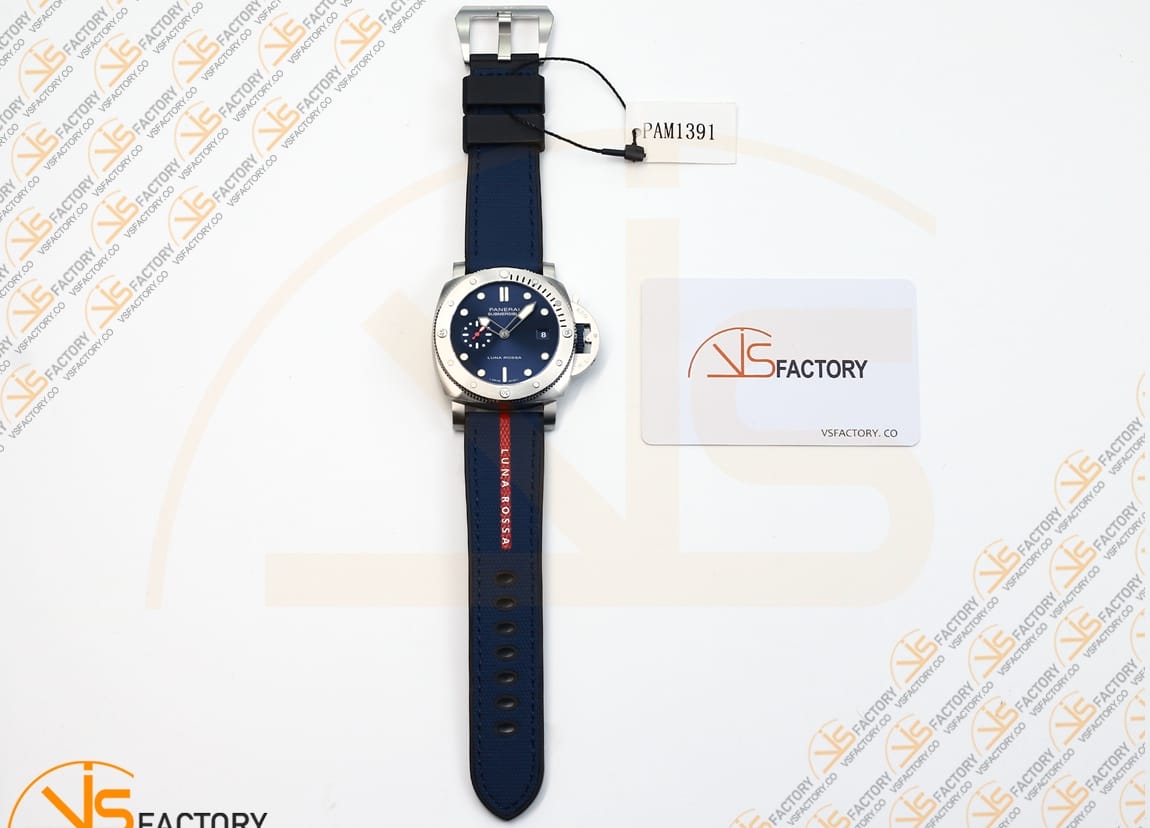 VS Factory Panerai Submersible PAM1391 Luna Rossa Blue Dial Blue Fabric Strap P.900 Movement - 图片 2