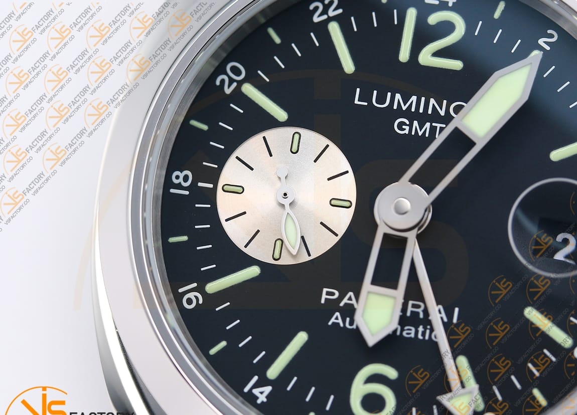 VS Factory Panerai Luminor GMT PAM088 Black Dial 904L Steel Brown Leather P.9001 Movement - 图片 8