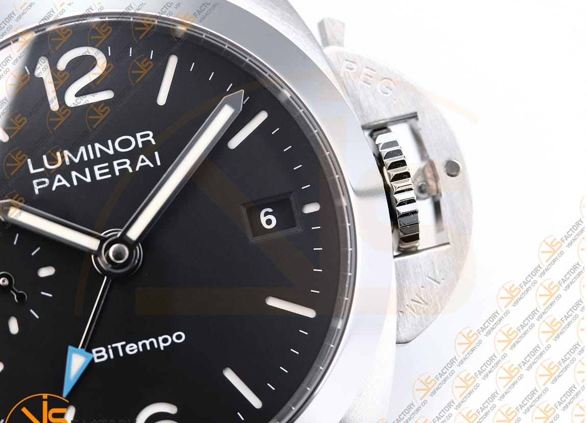 VS Factory Panerai Luminor Quaranta BiTempo PAM1365 Black Dial Stainless Steel Rubber P.900 Movement - 图片 6