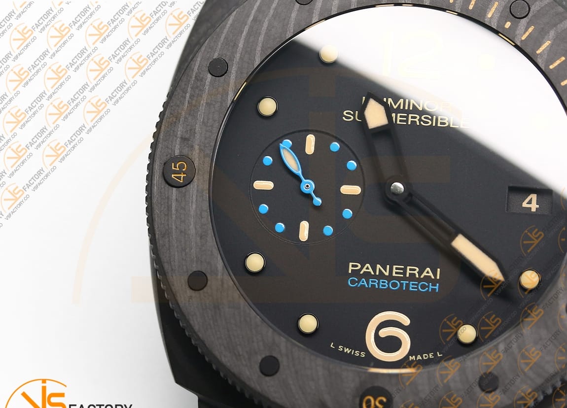 VS Factory Panerai Luminor Submersible PAM616 Black Dial Carbotech P.9000 Movement - 图片 7