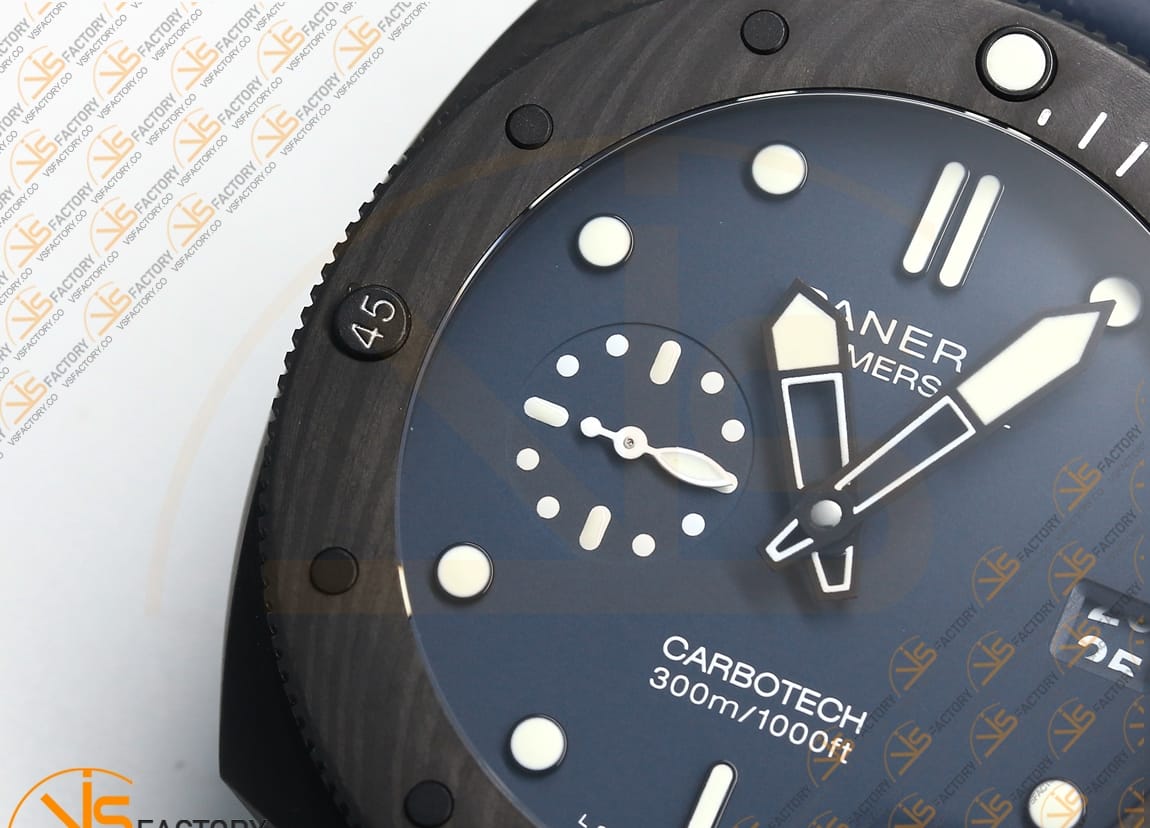 VS Factory Panerai Submersible PAM1232 QuarantaQuattro 44mm Black Dial Fiber Case P900 Movement - 图片 7