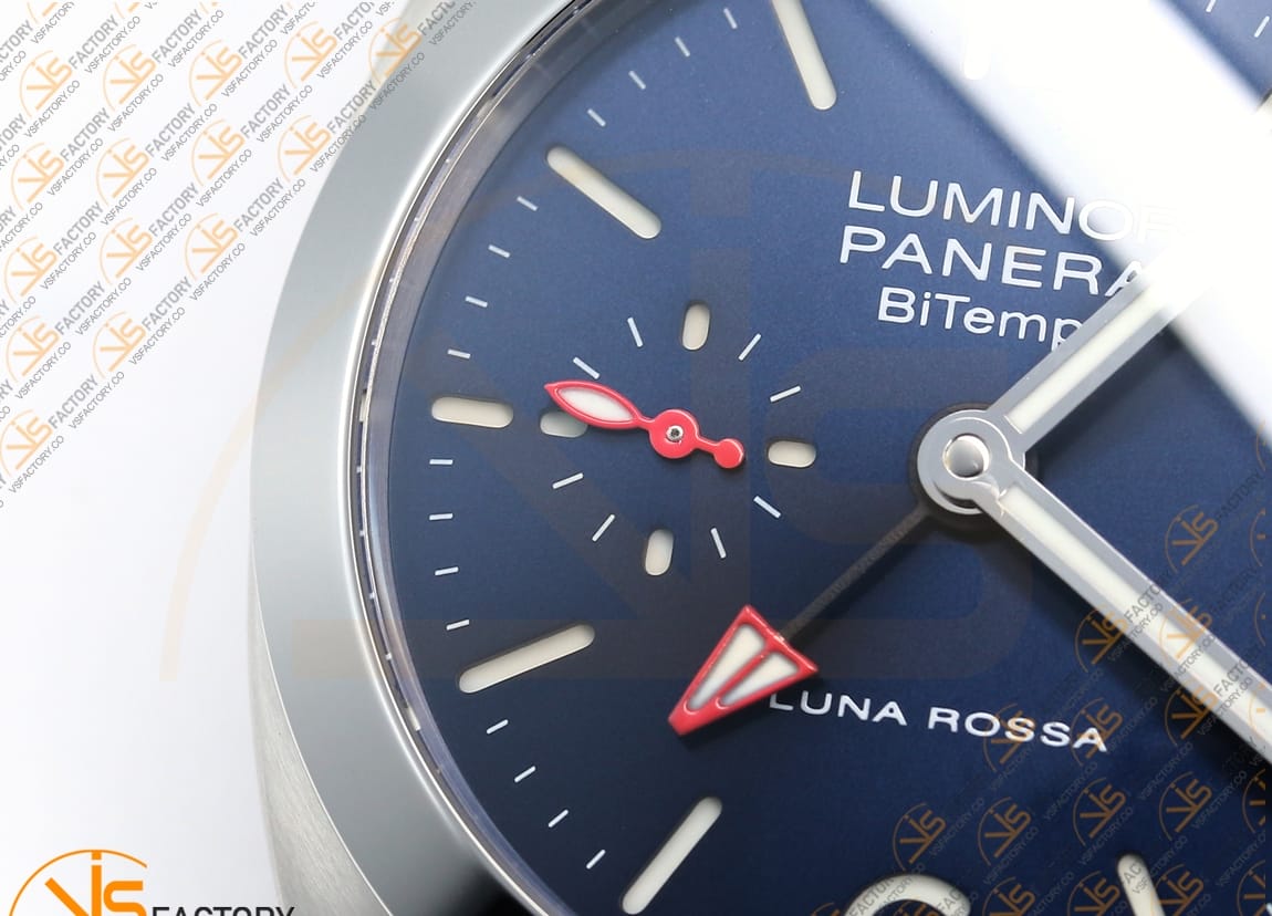 VS Factory Panerai Quaranta BiTempo PAM1404 Luna Rossa SS Case Blue Nylon Stra P.900 Movement - 图片 7