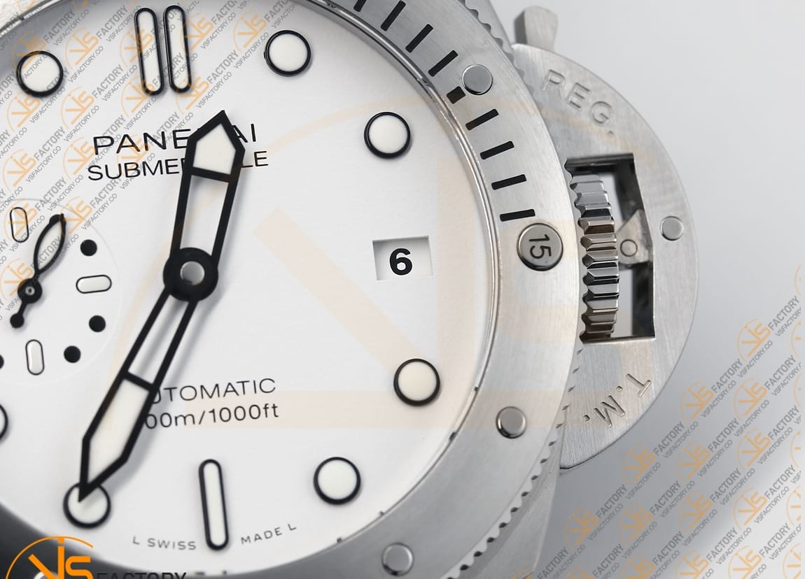 VS Factory Panerai Submersible PAM2223 White Dial Steel P.900 Movement - 图片 6