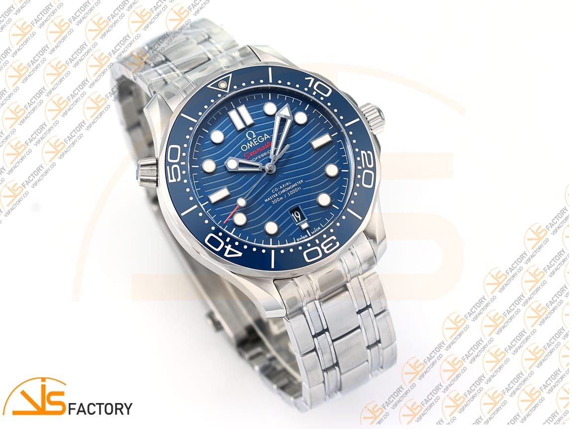 VS Factory Omega Seamaster Diver 300M Blue Ceramic Blue Dial Steel Bracelet VS8800 Movement - 图片 5