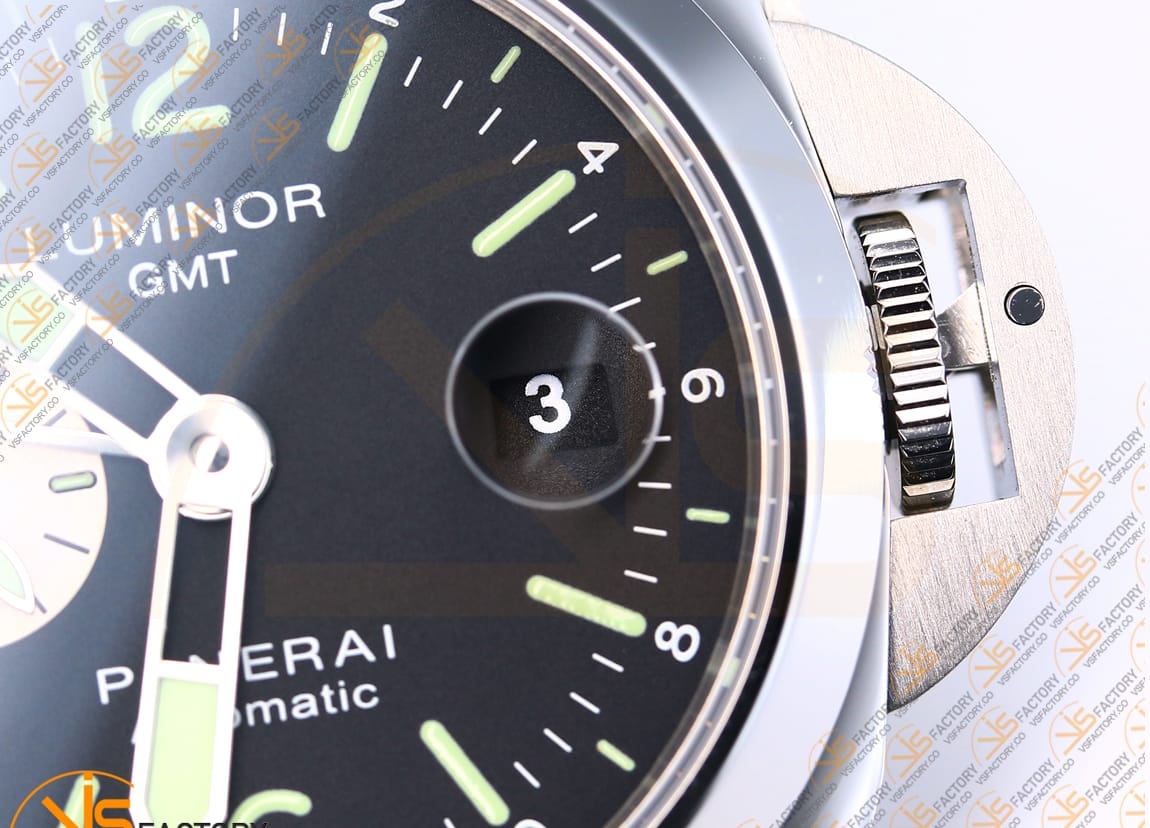 VS Factory Panerai Luminor GMT PAM088 Black Dial 904L Steel Brown Leather P.9001 Movement - 图片 9
