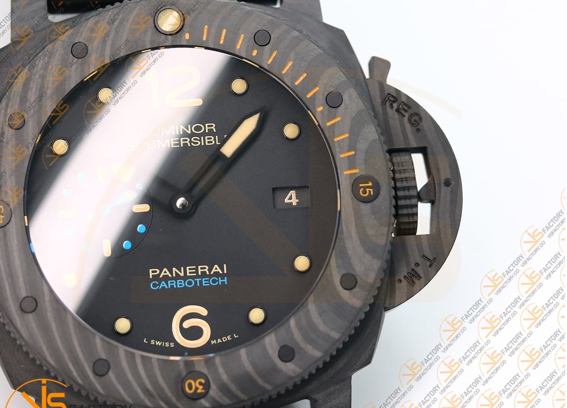 VS Factory Panerai Luminor Submersible PAM616 Black Dial Carbotech P.9000 Movement - 图片 6