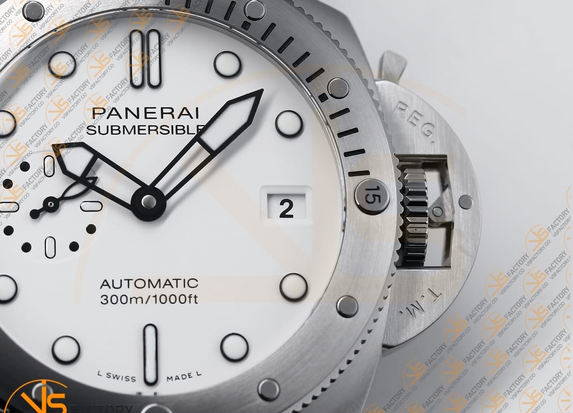 VS Factory Panerai Submersible QuarantaQuattro PAM1226 White Dial Steel Rubber Strap P.9010 Movement - 图片 6