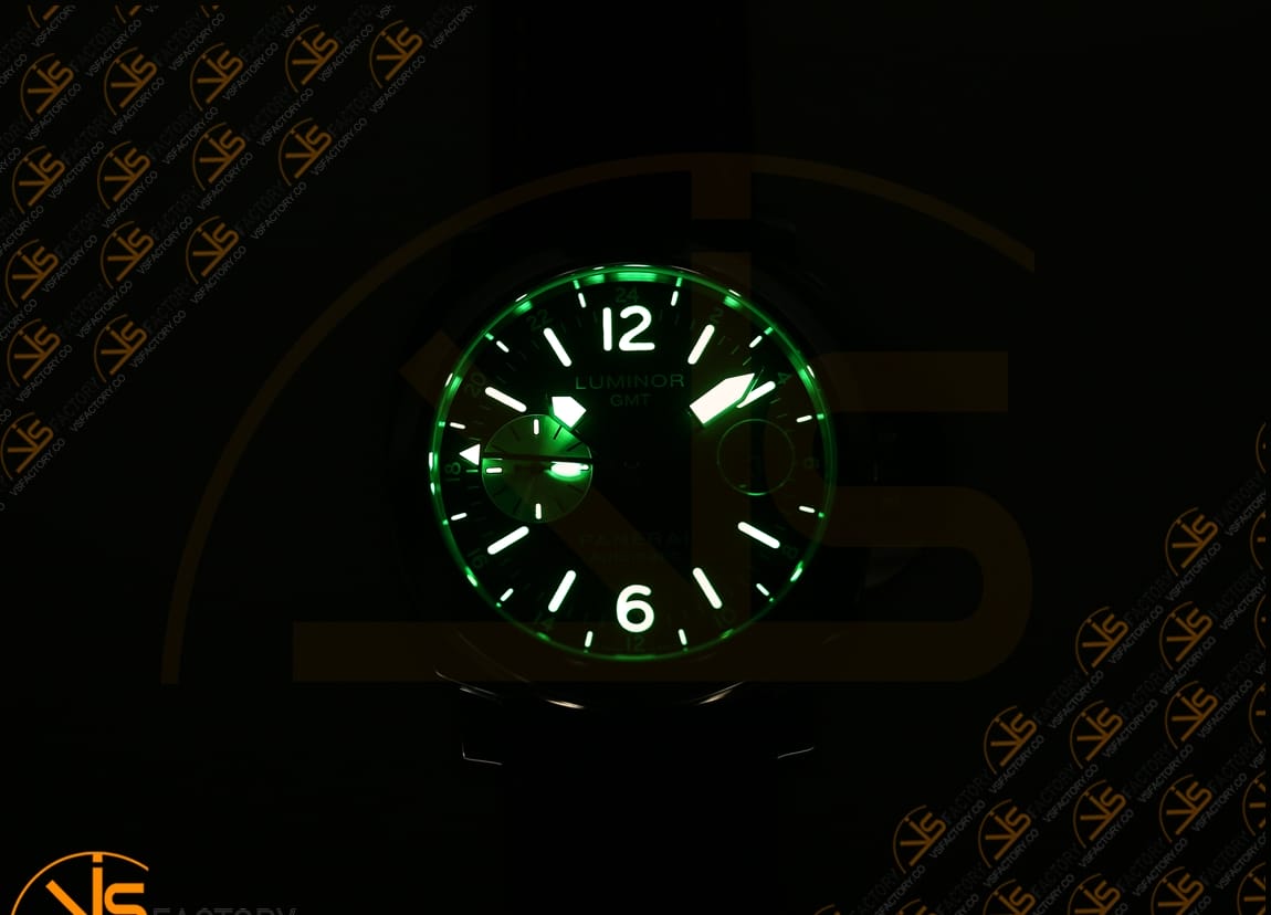 VS Factory Panerai Luminor GMT PAM088 Black Dial 904L Steel Brown Leather P.9001 Movement - 图片 15