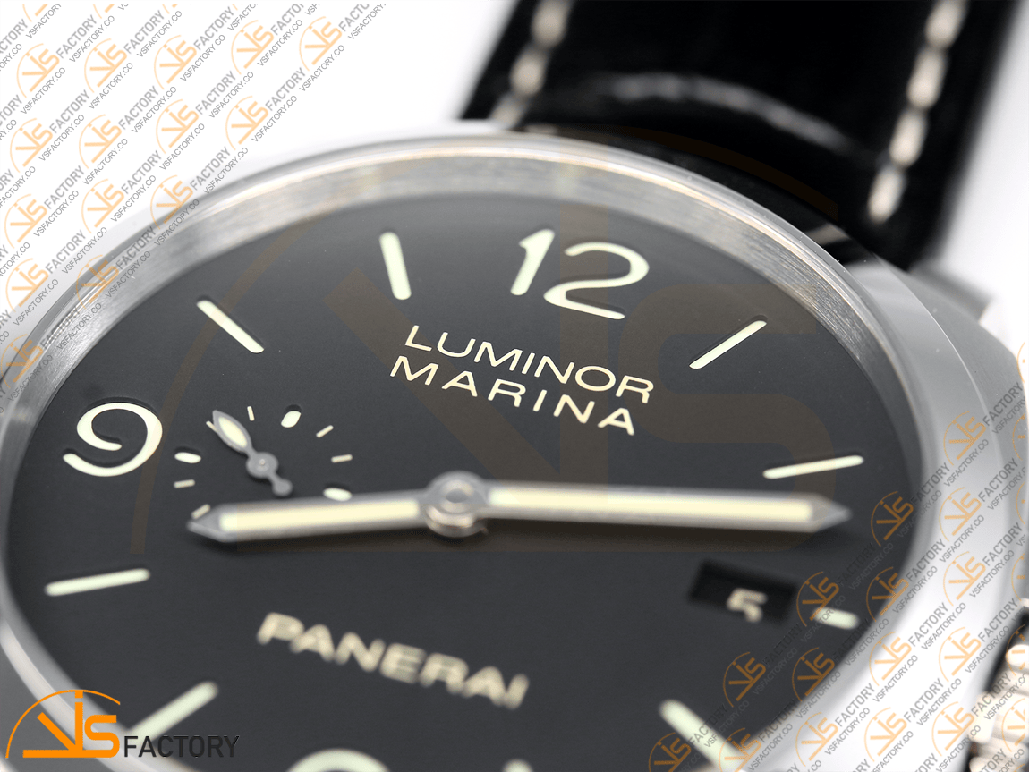 VS Factory Panerai Luminor Marina PAM312 Black Dial 904L Steel Black Leather P.9000 Movement - 图片 8