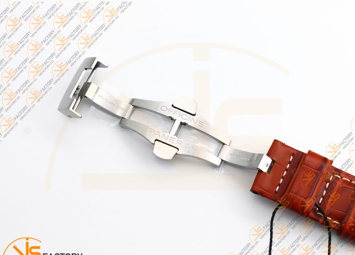 VS Factory Panerai Luminor GMT PAM088 Black Dial 904L Steel Brown Leather P.9001 Movement - 图片 13