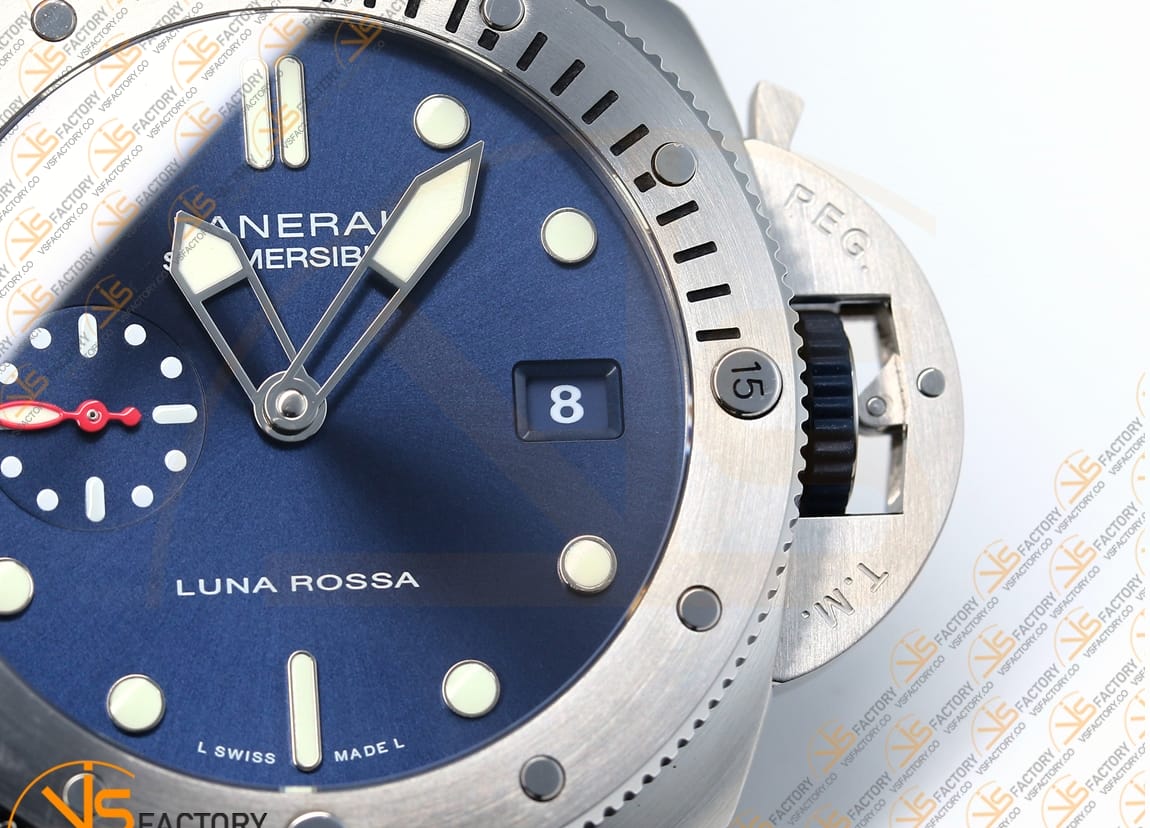 VS Factory Panerai Submersible PAM1391 Luna Rossa Blue Dial Blue Fabric Strap P.900 Movement - 图片 6