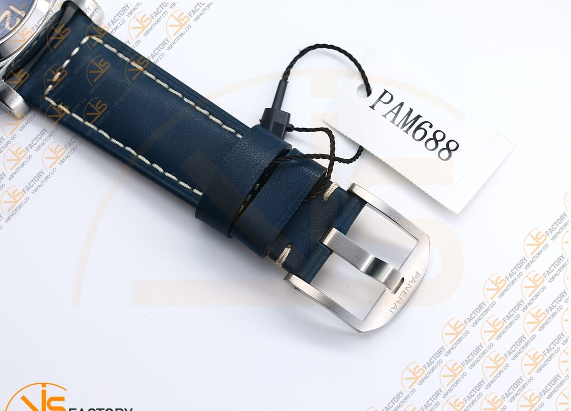 VS Factory Panerai Luminor 1950 PAM688 Blue Dial Stainless Steel Leather P.9001 Movement - 图片 12