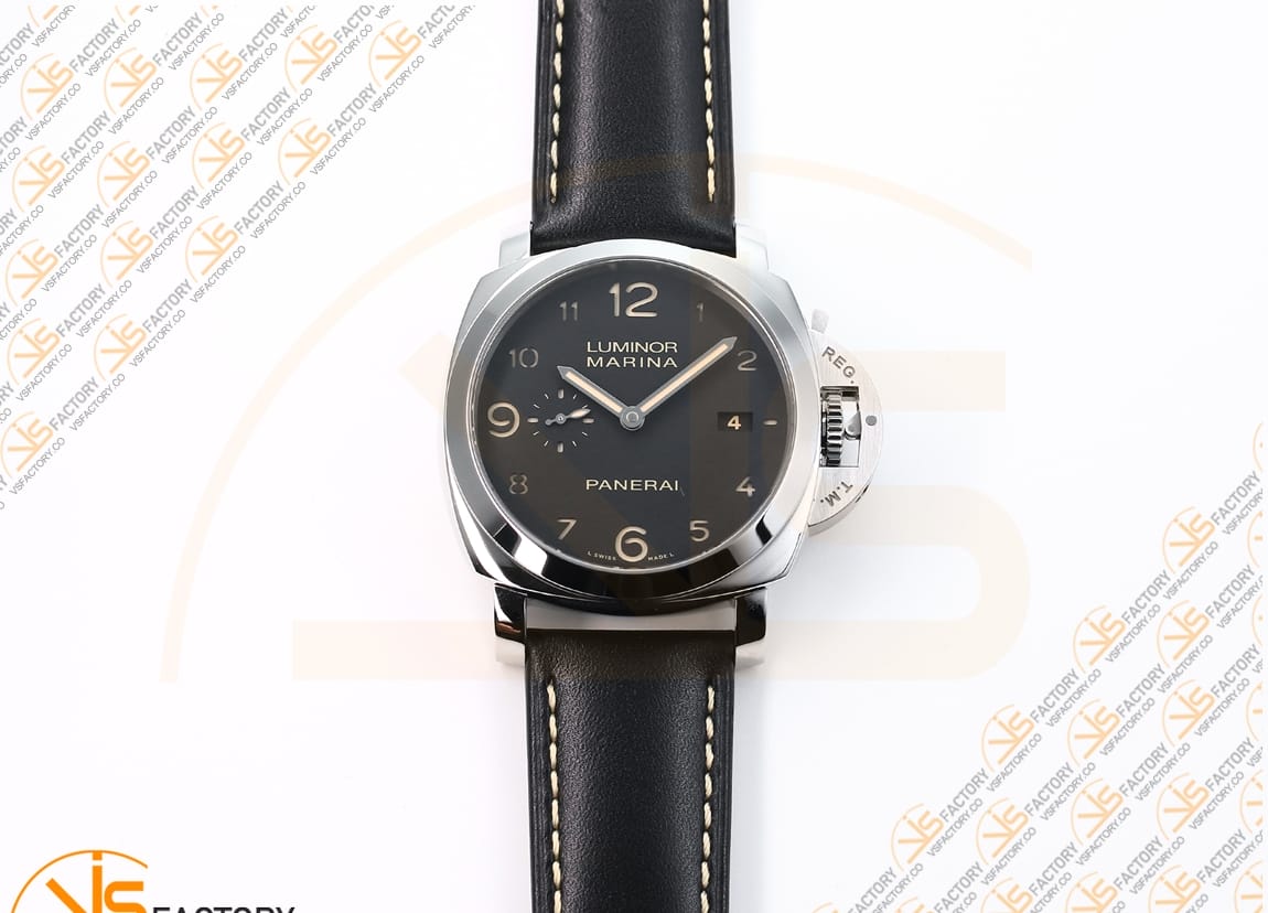 VS Factory Panerai Luminor PAM359 Black Dial 904L Steel Black Leather P.9000 Movement - 图片 4
