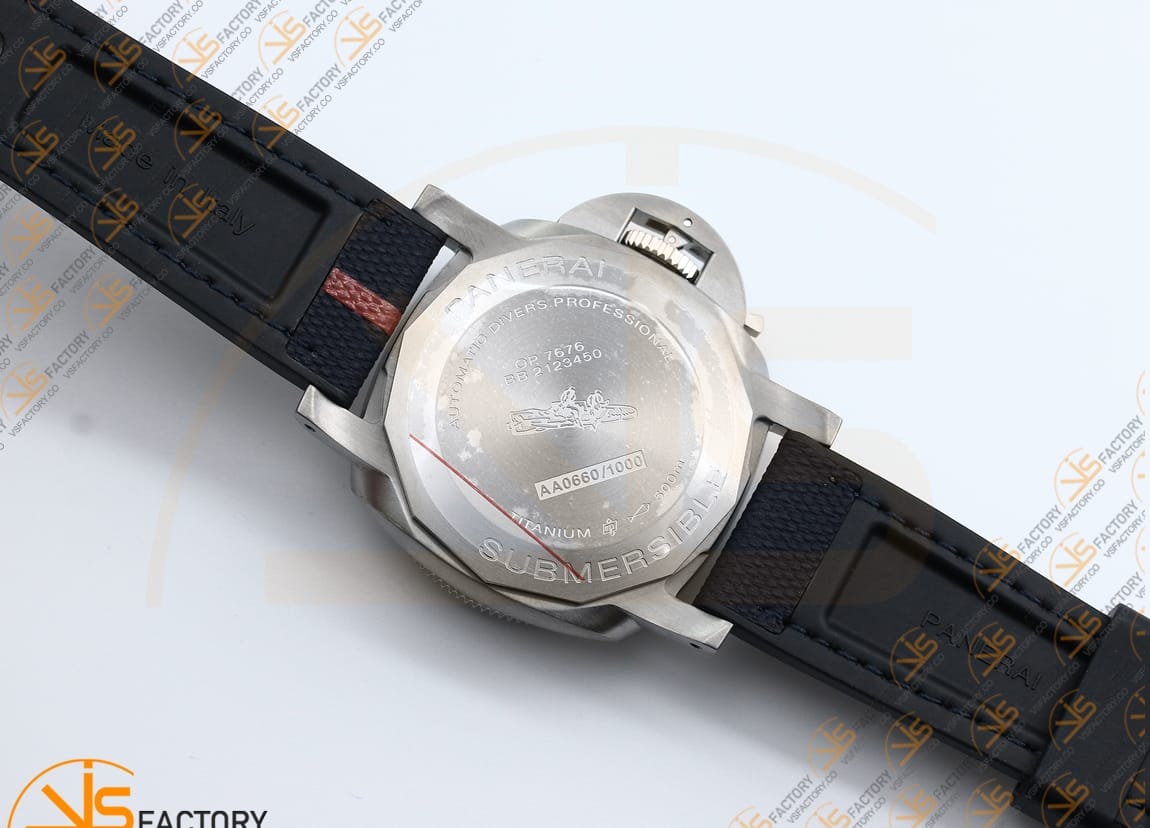 VS Factory Panerai Submersible GMT PAM1507 Luna Rossa Black Dial Blue Nylon Strap P.900 Movement - 图片 13