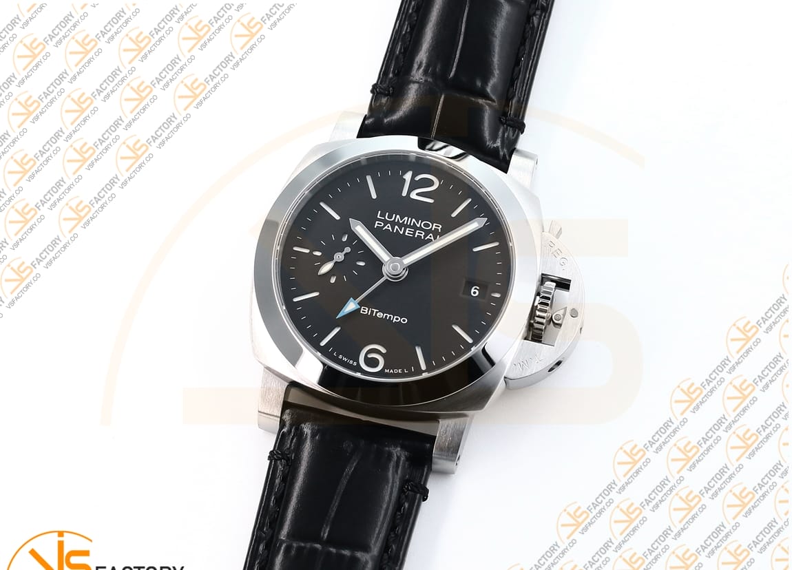 VS Factory Panerai Luminor Quaranta BiTempo PAM1365 Black Dial Stainless Steel Rubber P.900 Movement - 图片 5