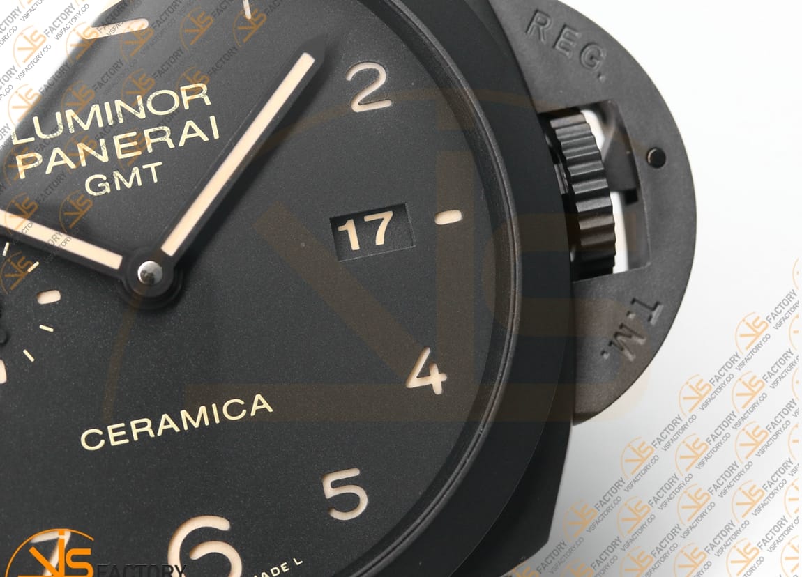 VS Factory Panerai Luminor GMT PAM438 Real Ceramic Ceramic Bracelet P.9001 Movement - 图片 7