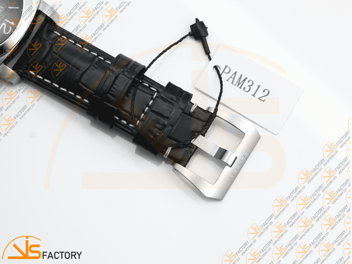 VS Factory Panerai Luminor Marina PAM312 Black Dial 904L Steel Black Leather P.9000 Movement - 图片 12