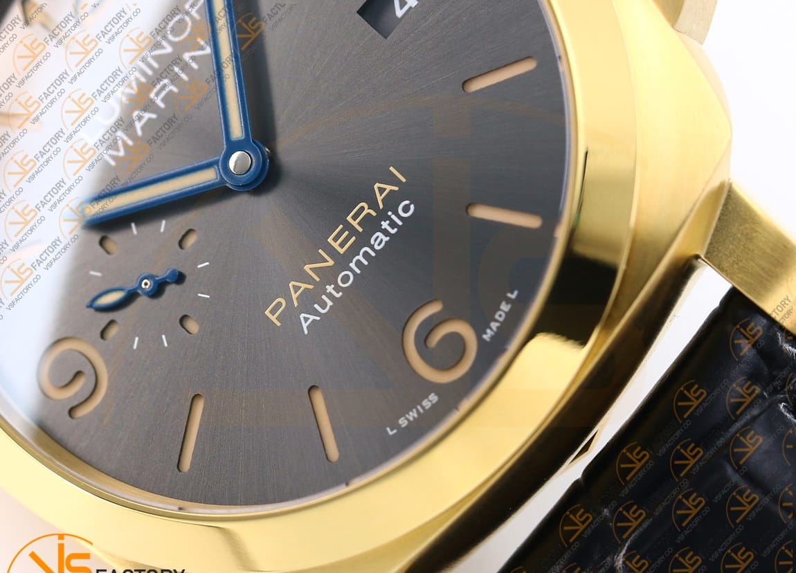 VS Factory Panerai PAM1115 Luminor Marina Black Dial Yellow Gold Case P9010 Movement - 图片 8