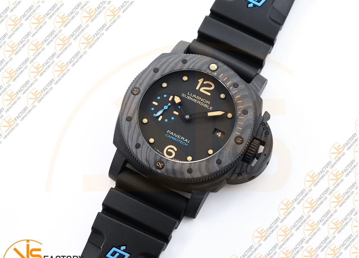 VS Factory Panerai Luminor Submersible PAM616 Black Dial Carbotech P.9000 Movement - 图片 5