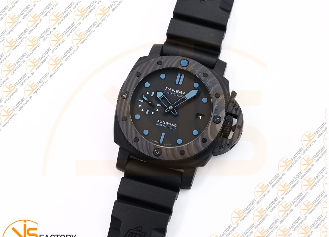 VS Factory Panerai Submersible PAM960 42mm Black Dial Blue Markers Carbotech P9010 Movement - 图片 5