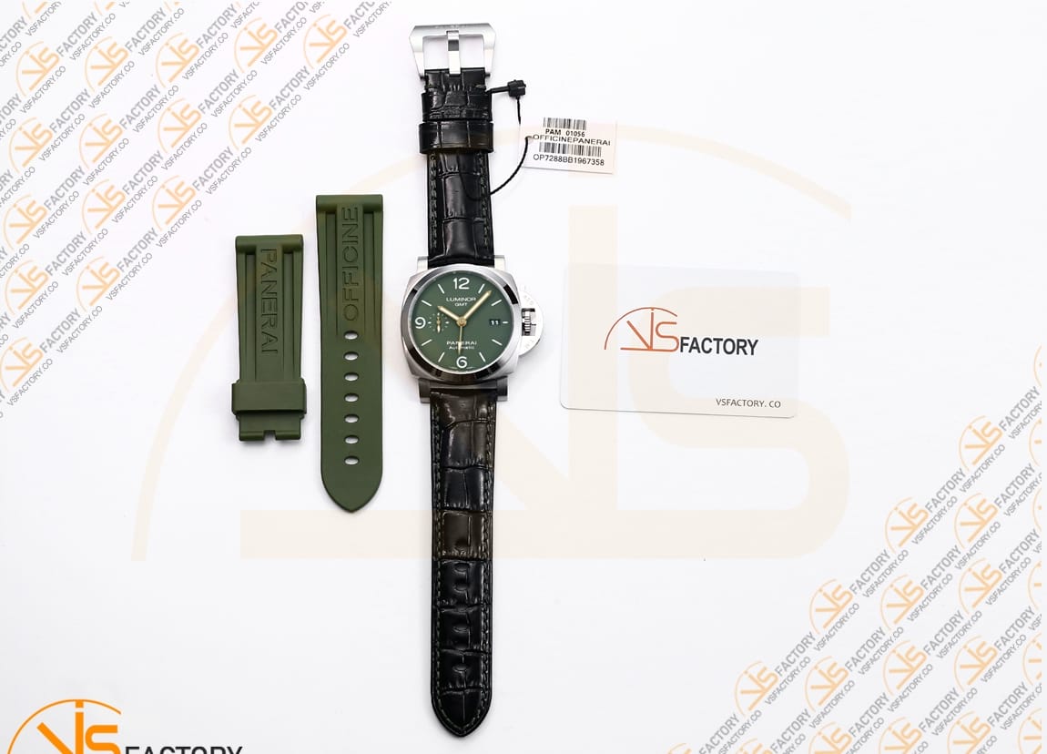 VS Factory Panerai PAM1056 Luminor GMT Green Dial Steel Case P9011 Movement - 图片 2