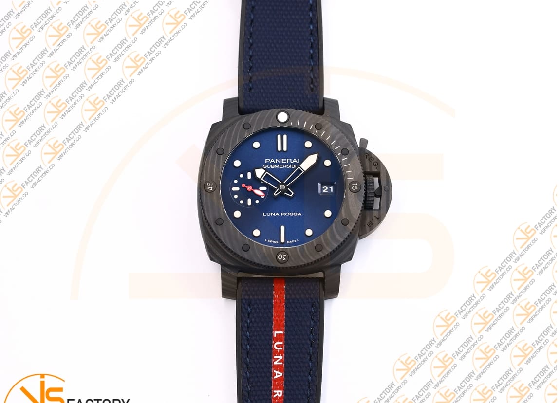 VS Factory Panerai Submersible PAM1563 Luna Rossa 42mm Blue Dial Blue Nylon P900 Movement - 图片 4