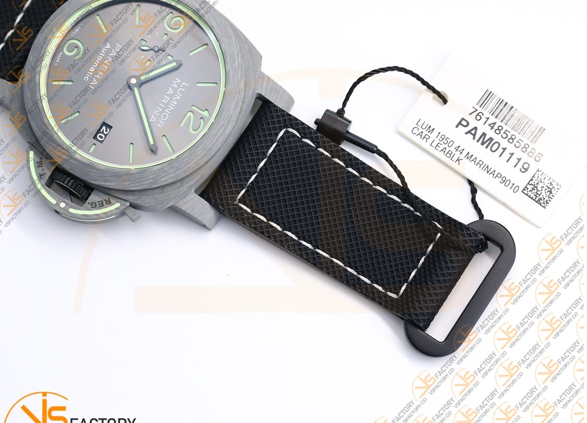 VS Factory Panerai Luminor Marina PAM1119 Blue Dial Forged Carbon Nylon P.9010 Movement - 图片 12