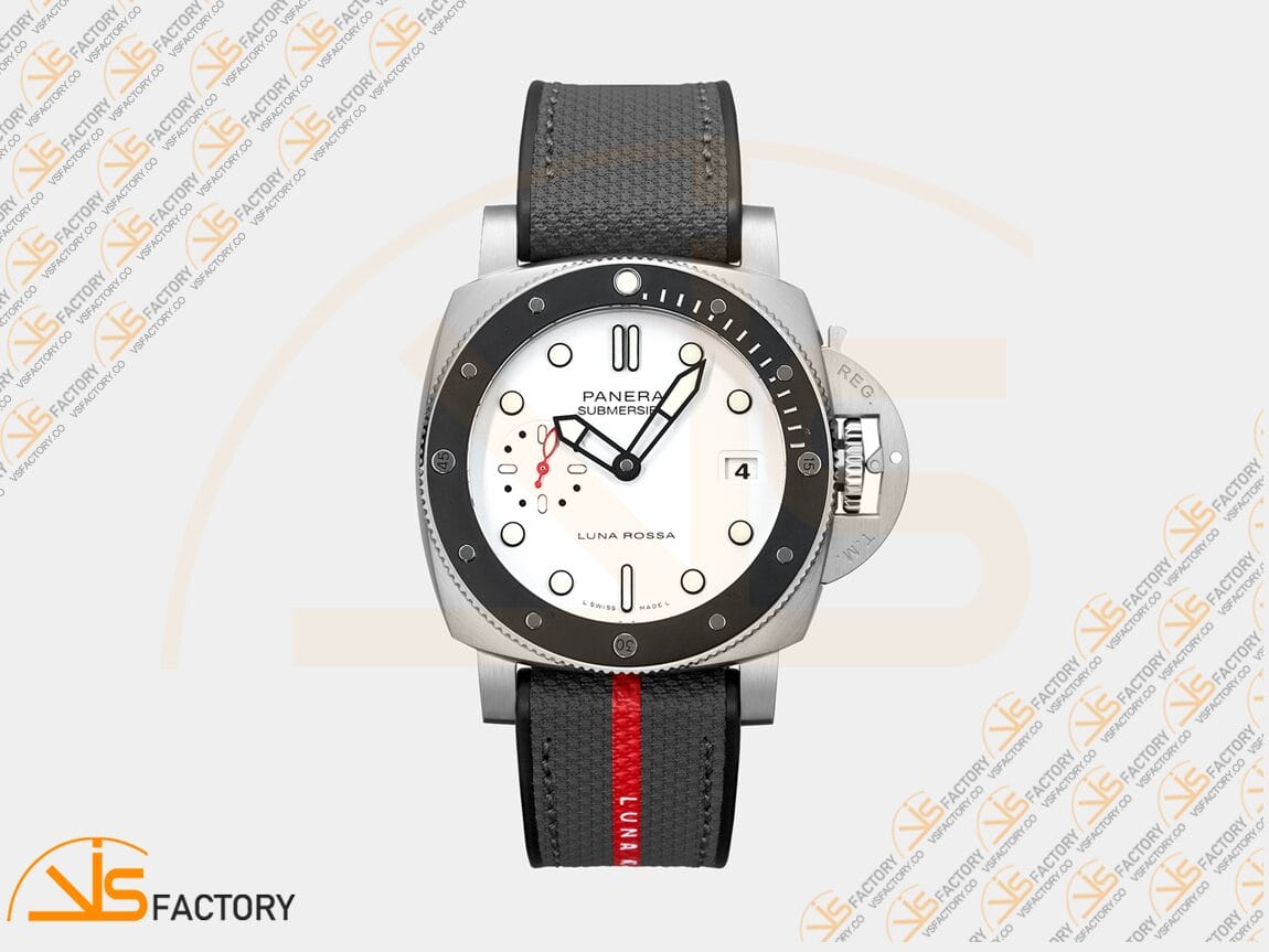 VS Factory Panerai Submersible PAM1579 Luna Rossa Black Dial Gray Nylon Strap P.900 Movement - 图片 3