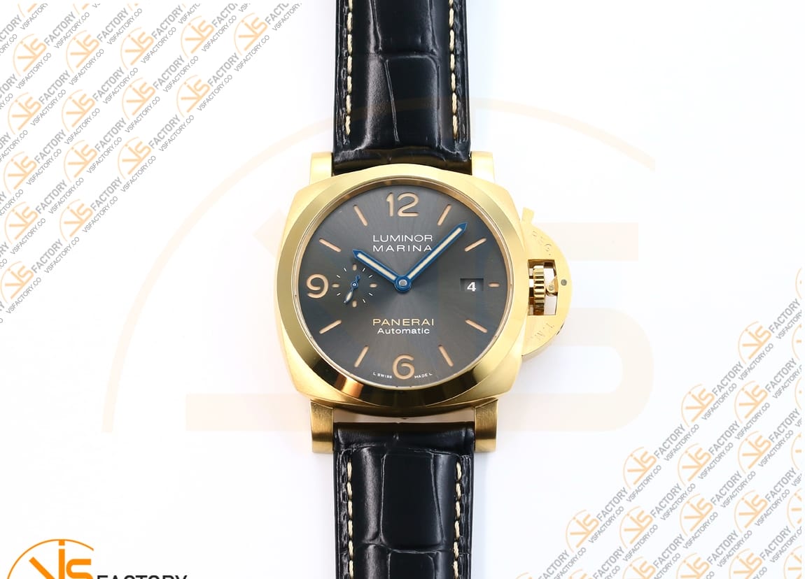 VS Factory Panerai PAM1115 Luminor Marina Black Dial Yellow Gold Case P9010 Movement - 图片 3