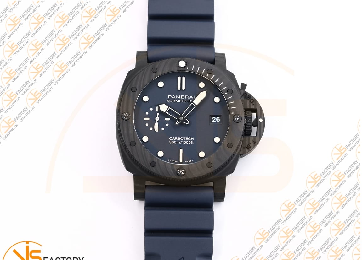VS Factory Panerai Submersible PAM1232 QuarantaQuattro 44mm Black Dial Fiber Case P900 Movement - 图片 4
