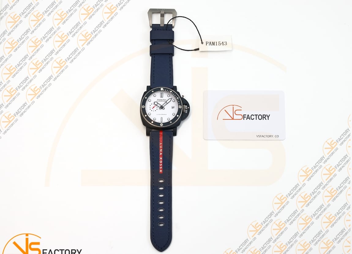 VS Factory Panerai Submersible PAM1543 White Dial Blue Nylon Rubber Strap P.900 Movement - 图片 2