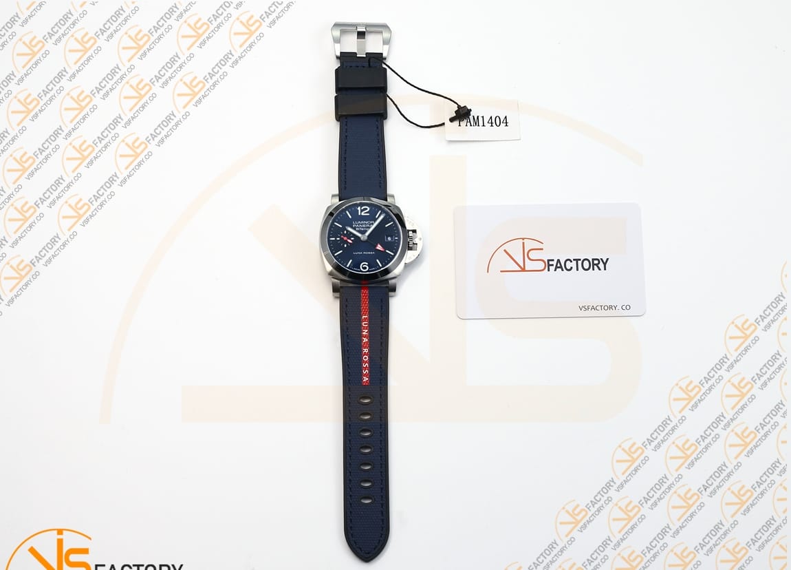VS Factory Panerai Quaranta BiTempo PAM1404 Luna Rossa SS Case Blue Nylon Stra P.900 Movement - 图片 2