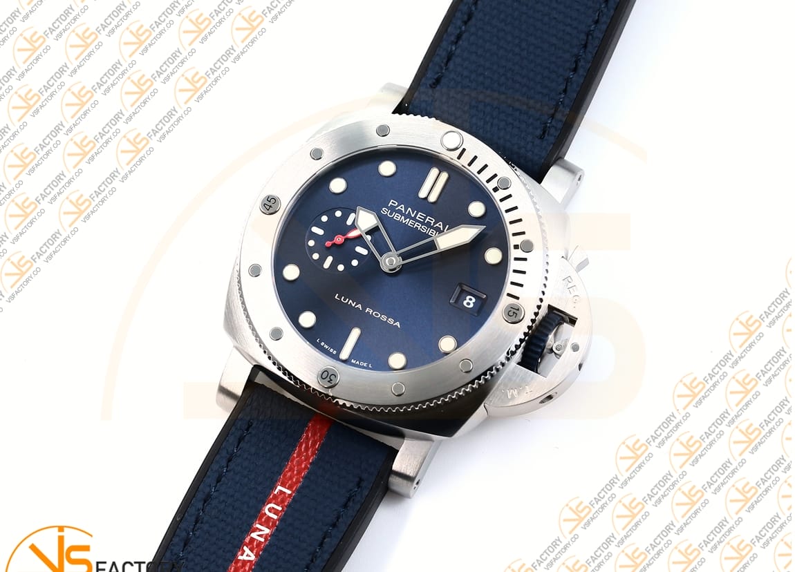 VS Factory Panerai Submersible PAM1391 Luna Rossa Blue Dial Blue Fabric Strap P.900 Movement - 图片 5