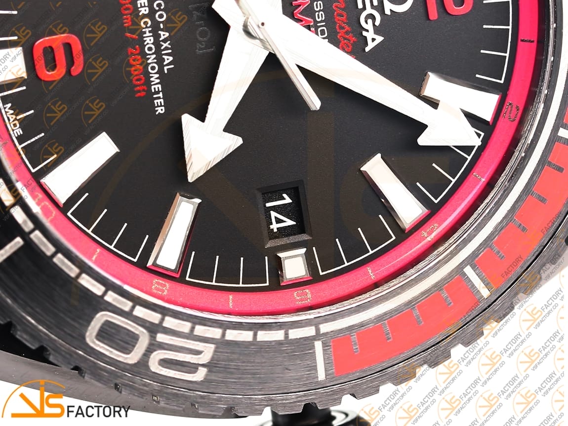 VSFactory (VSF) Omega Planet Ocean 45.5mm Deep Black Red Dial Real Ceramic A8906 Movement - 图片 8