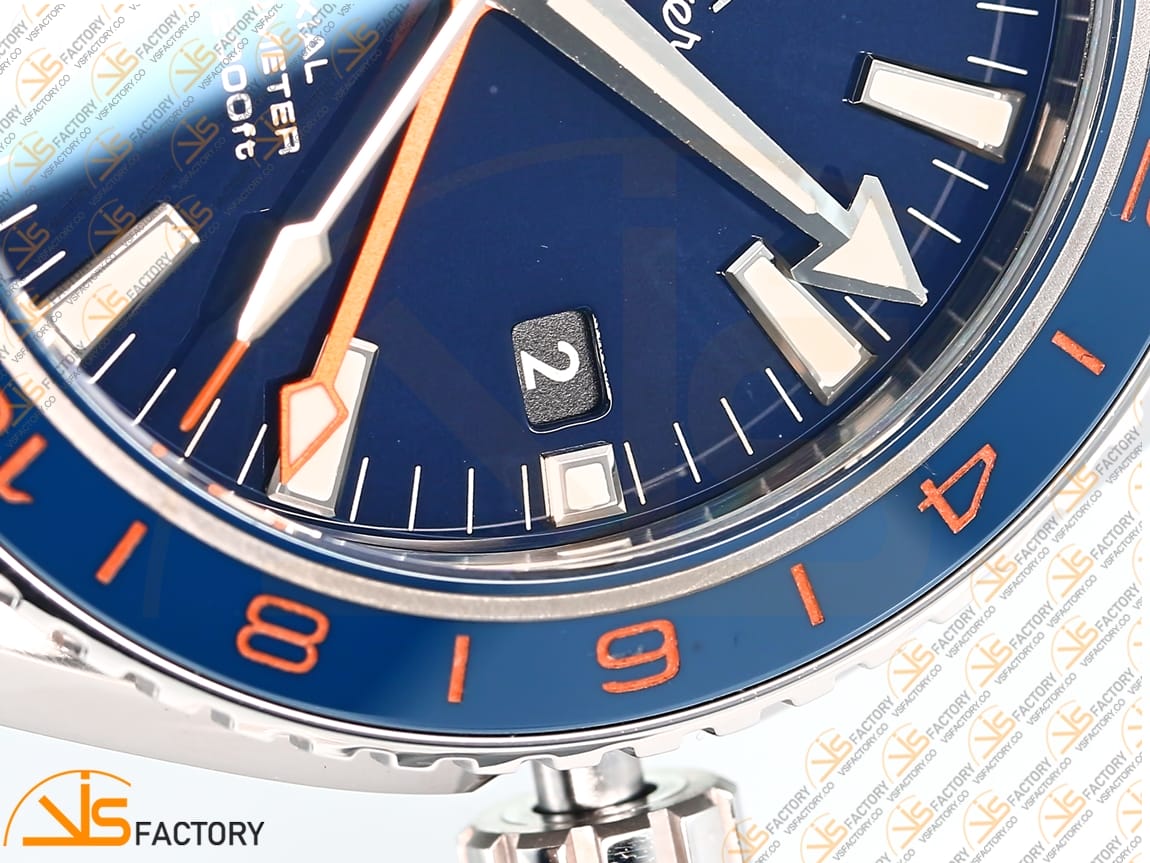 VSFactory (VSF) Omega Planet Ocean 600M GMT 43.5mm Blue Dial Blue Ceramic Bezel SS A8605 Movement - 图片 8