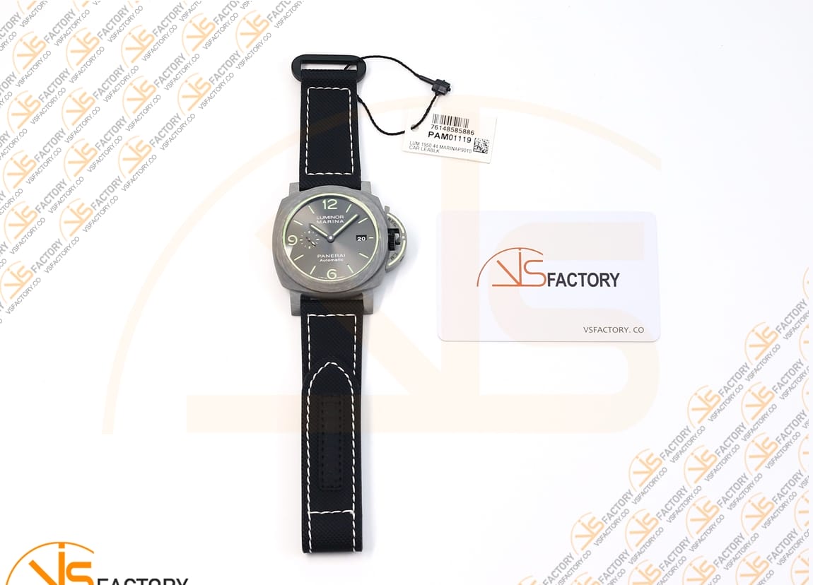 VS Factory Panerai Luminor Marina PAM1119 Blue Dial Forged Carbon Nylon P.9010 Movement - 图片 2