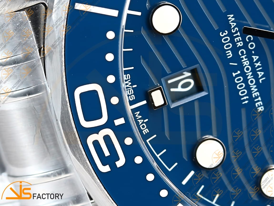 VS Factory Omega Seamaster Diver 300M Blue Ceramic Blue Dial Steel Bracelet VS8800 Movement - 图片 8