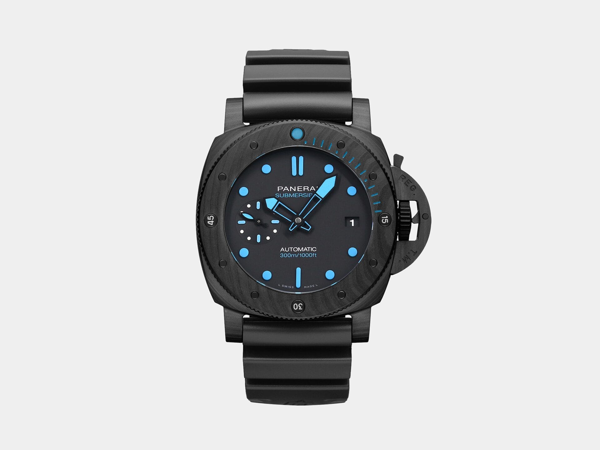 VS Factory Panerai Submersible PAM960 42mm Black Dial Blue Markers Carbotech P9010 Movement