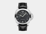 VS Factory Panerai Luminor Marina PAM312 Black Dial 904L Steel Black Leather P.9000 Movement