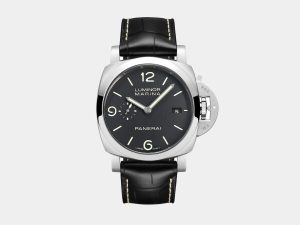 VS Factory Panerai Luminor Marina PAM312 Black Dial 904L Steel Black Leather P.9000 Movement
