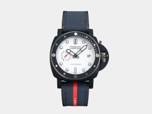 VS Factory Panerai Submersible PAM1543 White Dial Blue Nylon Rubber Strap P.900 Movement