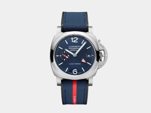 VS Factory Panerai Quaranta BiTempo PAM1404 Luna Rossa SS Case Blue Nylon Stra P.900 Movement